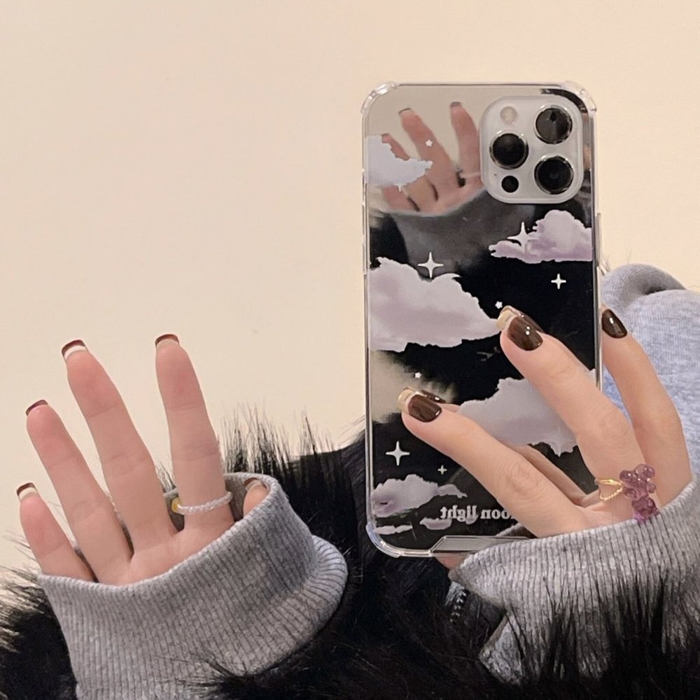 NEW iPhone 13/12/Pro/Max Clouds Mirror Phone Case - Picture 3 of 9